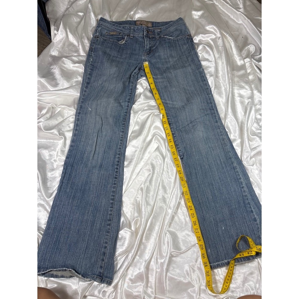 y2k Candies Flare Jeans Blue Good Low Rise Distressed Bootcut Denim Size 9 - Picture 6 of 7